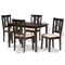 Baxton Studio Fenton Modern and Contemporary Sand Fabric and Dark Brown Finished Wood 5-Piece Dining Set 176-11378-8026-Zoro - alternate 8